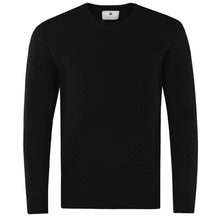 Load image into Gallery viewer, Crew-neck Diamond Grid Pullover PIERO T1074-100 Farbe: schwarz Vorderseite