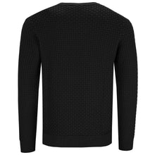 Load image into Gallery viewer, Crew-neck Diamond Grid Pullover PIERO T1074-100 Farbe: schwarz Rückseite