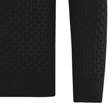 Load image into Gallery viewer, Crew-neck Diamond Grid Pullover PIERO T1074-100 Farbe: schwarz Detail