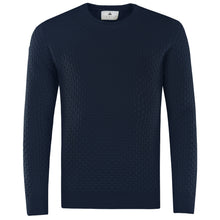 Load image into Gallery viewer, Crew-neck Diamond Grid Pullover PIERO Artikelnummer: T1074-627 Farbe: Marineblau Vorderseite