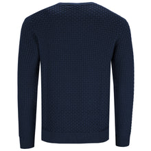 Load image into Gallery viewer, Crew-neck Diamond Grid Pullover PIERO Artikelnummer: T1074-627 Farbe: Marineblau Rückseite