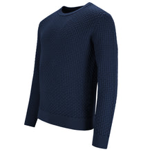 Load image into Gallery viewer, Crew-neck Diamond Grid Pullover PIERO Artikelnummer: T1074-627 Farbe: Marineblau Detail