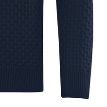Load image into Gallery viewer, Crew-neck Diamond Grid Pullover PIERO Artikelnummer: T1074-627 Farbe: Marineblau Detail