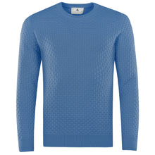 Load image into Gallery viewer, Crew-neck Diamond Grid Pullover PIERO Artikelnummer: T1074-676 Farbe: Acqua blu Vorderseite