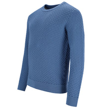Load image into Gallery viewer, Crew-neck Diamond Grid Pullover PIERO Artikelnummer: T1074-676 Farbe: Acqua blu Vorderseite