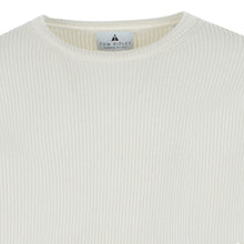 Carica l'immagine nel visualizzatore di Gallery, Crew-neck Patent Rib Pullover JOHNNY Artikelnummer: T1160-218 Farbe Ecru/Weiß Detail/Kragen