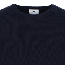Carica l'immagine nel visualizzatore di Gallery, Crew-neck Patent Rib Pullover JOHNNY Artikelnummer: T1160-672 Farbe: Marineblau Vorderseite