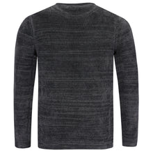 Carica l'immagine nel visualizzatore di Gallery, Crew-neck Chenille-Pullover Open-hem BILLY T1163-143 Farbe Titanio/Grau Rückseite