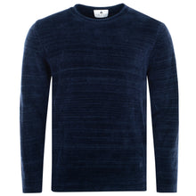 Lade das Bild in den Galerie-Viewer, Crew-neck Chenille-Pullover Open-hem BILLY T1163-672 Farbe: Marineblau Vorderseite