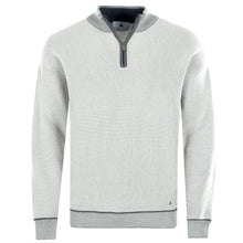 Lade das Bild in den Galerie-Viewer, Quarter-Zip Pullover Horizontal Rib JEFF Artikelnummer: T1170-143 Farbe: Titanio/Grau Vorderseite
