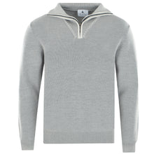 Load image into Gallery viewer, Quarter-Zip Troyer Pullover Two-Tone Rib CARLO Artikelnummer: T1171-143 Farbe Titanio/Grau Vorderseite