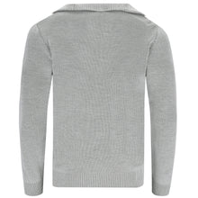 Load image into Gallery viewer, Quarter-Zip Troyer Pullover Two-Tone Rib CARLO Artikelnummer: T1171-143 Farbe Titanio/Grau Rückseite