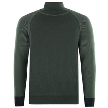 Load image into Gallery viewer, Roll-neck Pullover 2-Tone Rib ALAIN Artikelnummer: T1172-586 Farbe Oliva/Grün Vorderseite