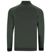 Load image into Gallery viewer, Roll-neck Pullover 2-Tone Rib ALAIN Artikelnummer: T1172-586 Farbe Oliva/Grün Rückseite