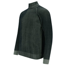 Load image into Gallery viewer, Roll-neck Pullover 2-Tone Rib ALAIN Artikelnummer: T1172-586 Farbe Oliva/Grün Detail