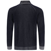 Carica l'immagine nel visualizzatore di Gallery, Roll-neck Pullover 2-Tone Rib ALAIN Artikelnummer: T1172-672 Farbe Marineblau Rückseite