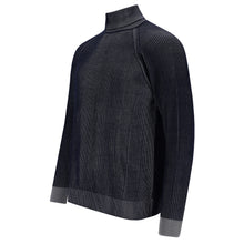 Carica l'immagine nel visualizzatore di Gallery, Roll-neck Pullover 2-Tone Rib ALAIN Artikelnummer: T1172-672 Farbe Marineblau Detail