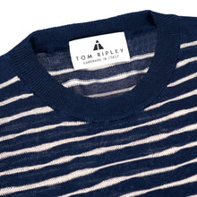Lade das Bild in den Galerie-Viewer, Wavy Stripe Short Sleeve Crew-Neck Jumper GIACOMO