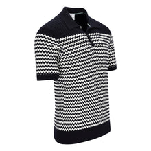 Lade das Bild in den Galerie-Viewer, Knitted Drop Needle Stripe Poloshirt PASQUALE