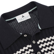 Lade das Bild in den Galerie-Viewer, Knitted Drop Needle Stripe Poloshirt PASQUALE