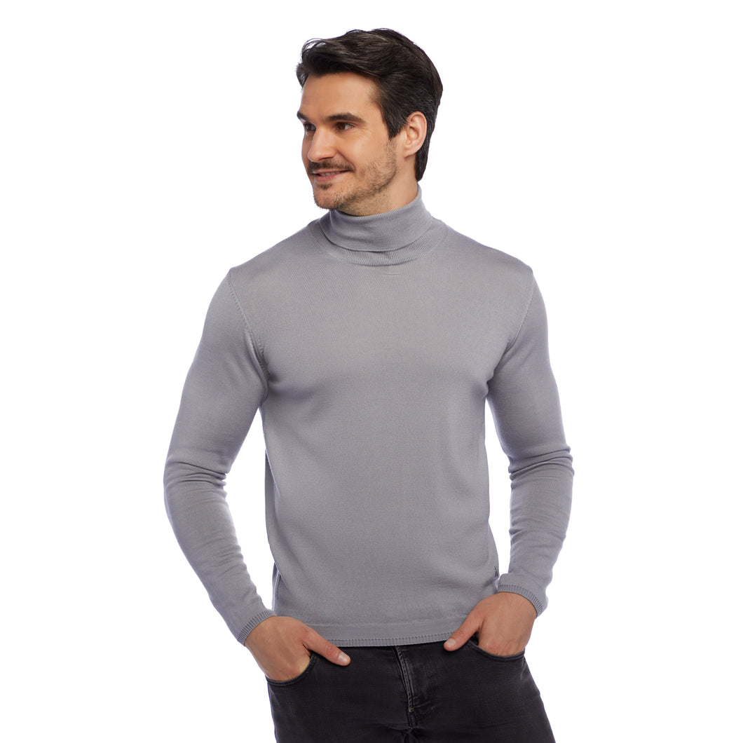Essential Roll-neck Pullover PETER Artikelnummer: T1006-105 Farbe: Silber Vorderseite