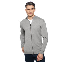 Carica l'immagine nel visualizzatore di Gallery, Essential Full Zip-Strickjacke ALVIN Artikelnummer: T1007-105 Farbe: Silber Vorderseite