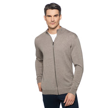Lade das Bild in den Galerie-Viewer, Essential Full Zip-Strickjacke ALVIN Artikelnummer: T1007-277 Farbe: Greige Vorderseite