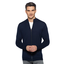 Lade das Bild in den Galerie-Viewer, Essential Full Zip-Strickjacke ALVIN Artikelnummer: T1007-672 Farbe: Marineblau Vorderseite
