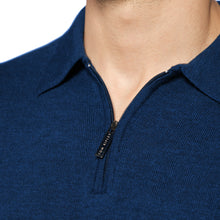 Carica l'immagine nel visualizzatore di Gallery, Quarter-Zip Polopullover SERGIO Artikelnummer: T1041-613 Farbe: Nachtblau Detail