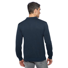 Lade das Bild in den Galerie-Viewer, Quarter-Zip Polopullover SERGIO Artikelnummer: T1041-672 Farbe: Marineblau Rückseite