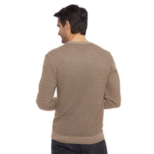 Lade das Bild in den Galerie-Viewer, Crew-neck Grid Knit Vintage Pullover NICHOLAS Artikelnummer: T1069/1-227 Farbe: Greige Rückseite