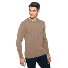 Carica l'immagine nel visualizzatore di Gallery, Crew-neck Pure Cashmere Pullover AVE Artikelnummer: T1070-227 Farbe: Greige Vorderseite