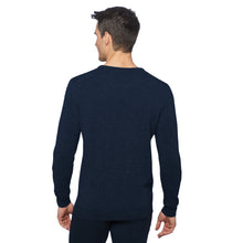 Lade das Bild in den Galerie-Viewer, Crew-neck Pure Cashmere Pullover AVE Artikelnummer: T1070-672 Farbe: Marineblau Rückseite