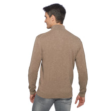 Lade das Bild in den Galerie-Viewer, Quarter Zip Pure Cashmere Pullover LEONELLO Artikelnummer: T1071-227 Farbe: Greige Rückseite