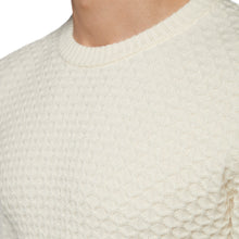Load image into Gallery viewer, Crew-neck Diamond Grid Pullover PIERO T1074-218 Farbe: Ecru Detail