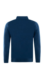 Load image into Gallery viewer, Button-down Polopullover FABRIZIO Artikelnummer: T1118-613 Farbe: Nachtblau Rückseite