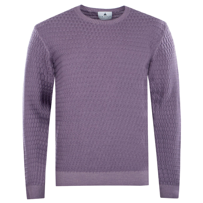 Crew-neck Grid Knit Vintage Pullover NICHOLAS Artikelnummer: T1069-737 Farbe: Lavanda Vorderseite