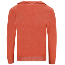 Load image into Gallery viewer, Quarter-Zip Troyer Pullover Two-Tone Rib CARLO Artikelnummer: T1171-322 Farbe: Terracotta Rückseite
