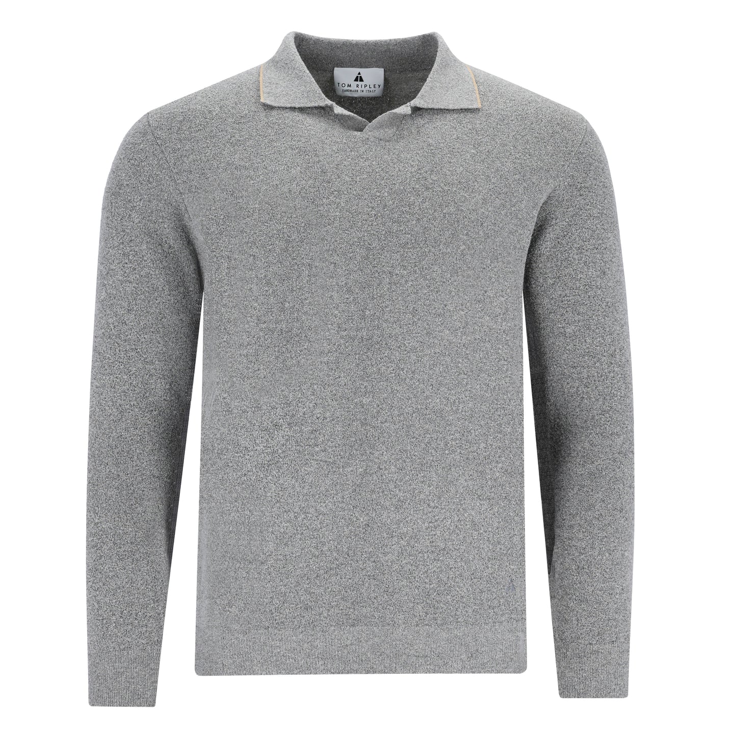 Tipped Bouclé polo sweater ANDRÉ