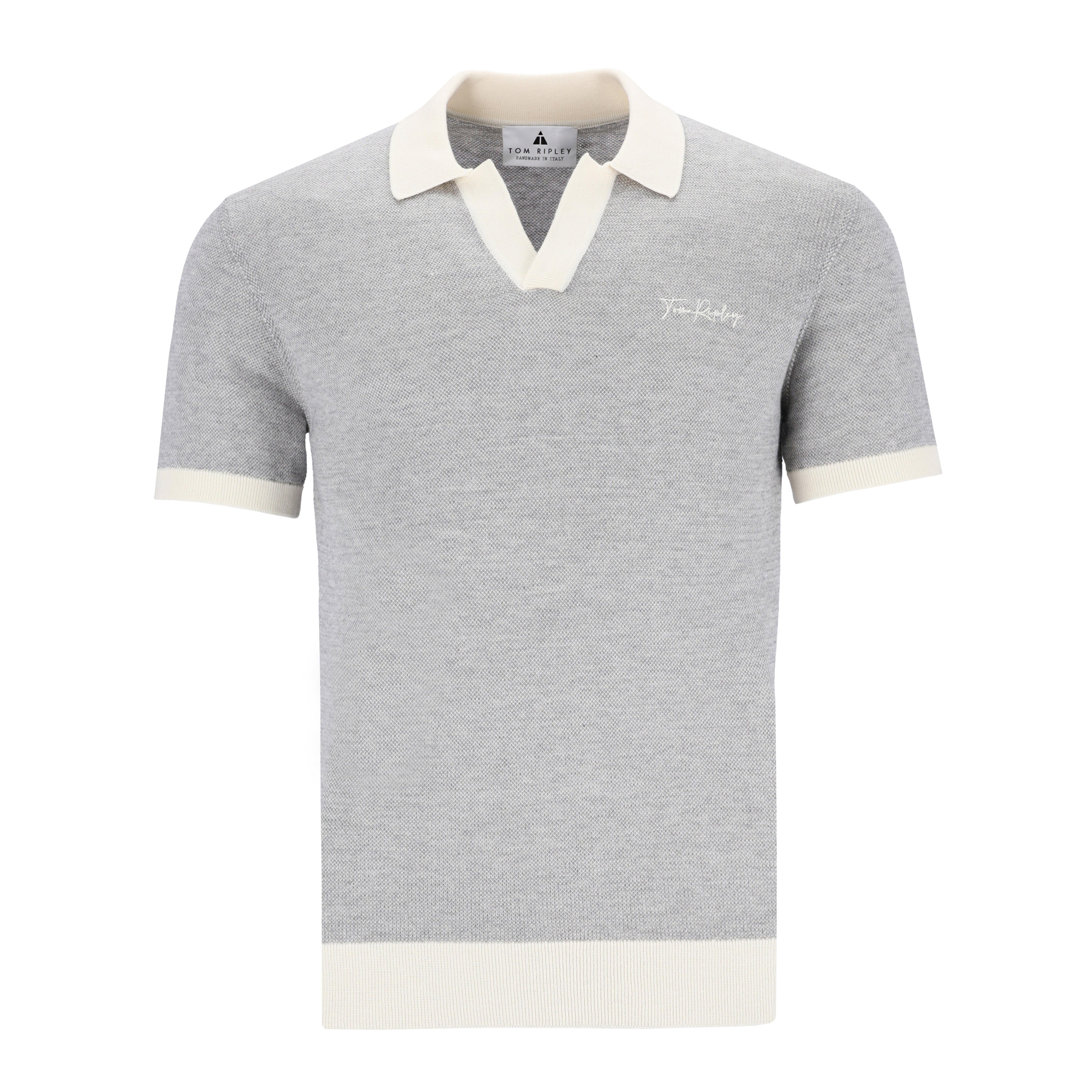 Knitted Minimal Grid Jacquard Poloshirt KENNETH