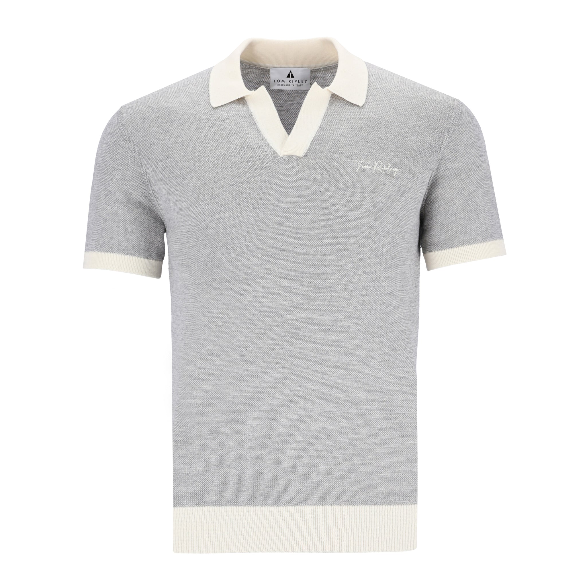Knitted Minimal Grid Jacquard Poloshirt KENNETH