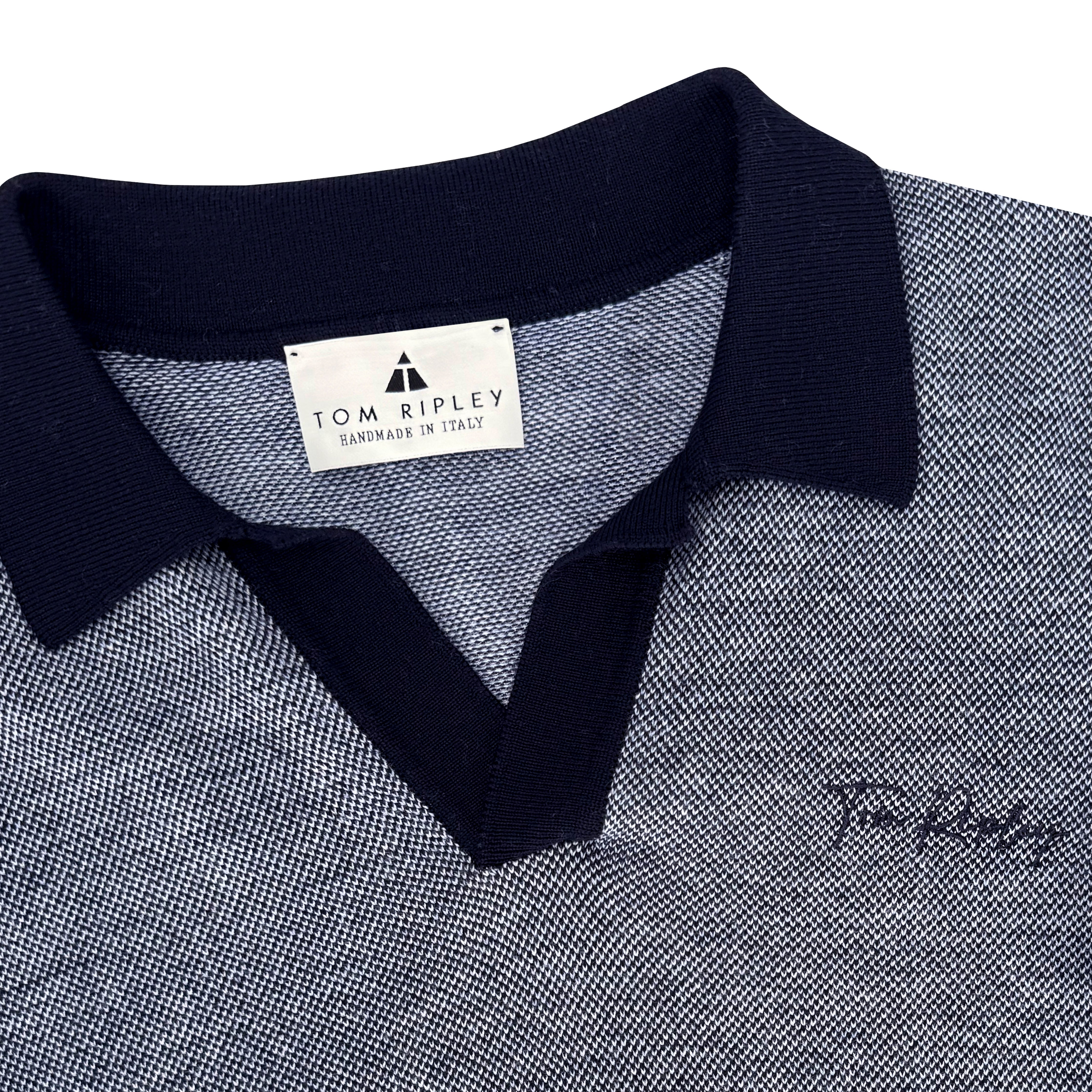 Knitted Minimal Grid Jacquard Poloshirt KENNETH