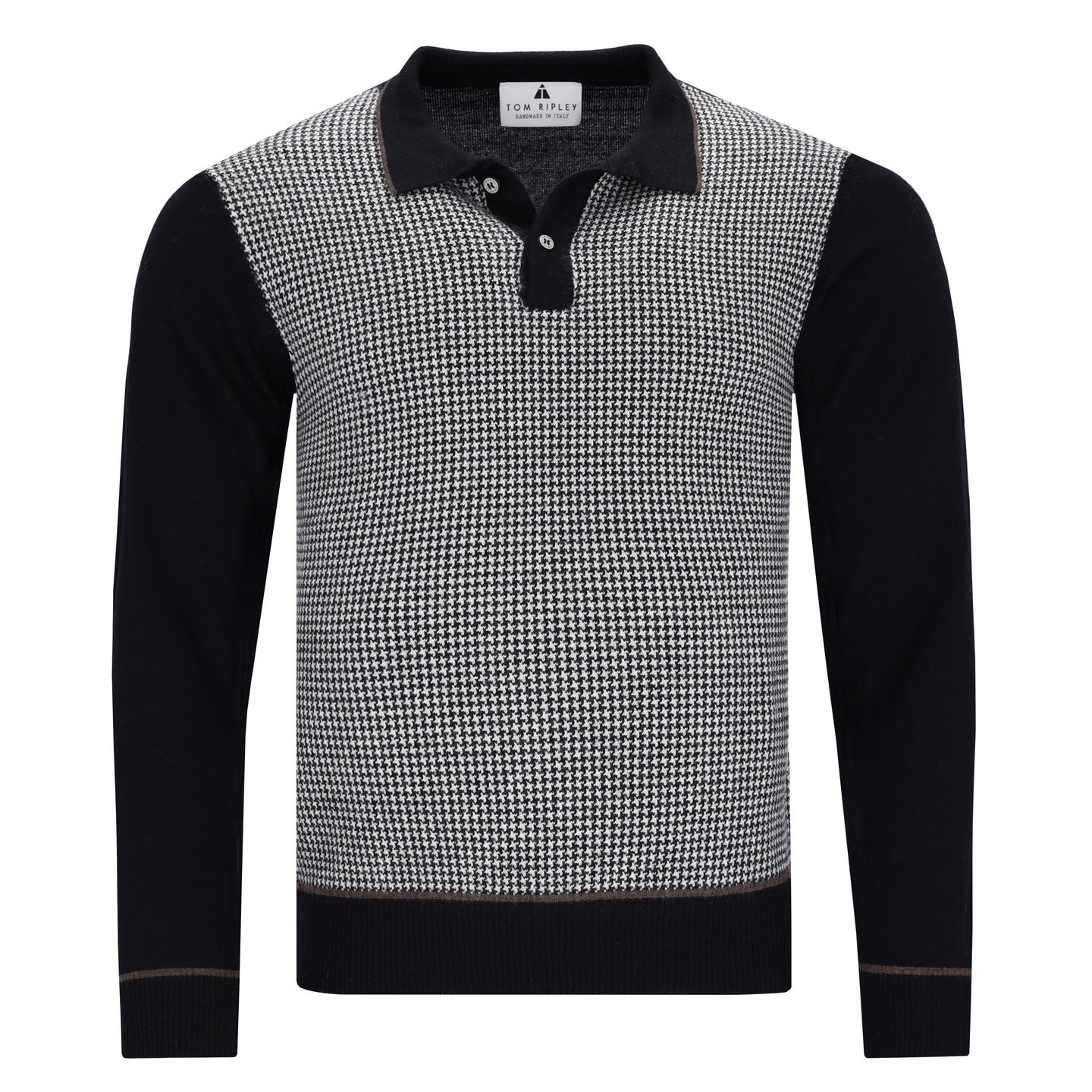 Tipped Hound’s Tooth Polopullover ANGELO