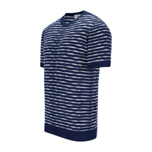 Lade das Bild in den Galerie-Viewer, Wavy Stripe Short Sleeve Crew-Neck Jumper GIACOMO
