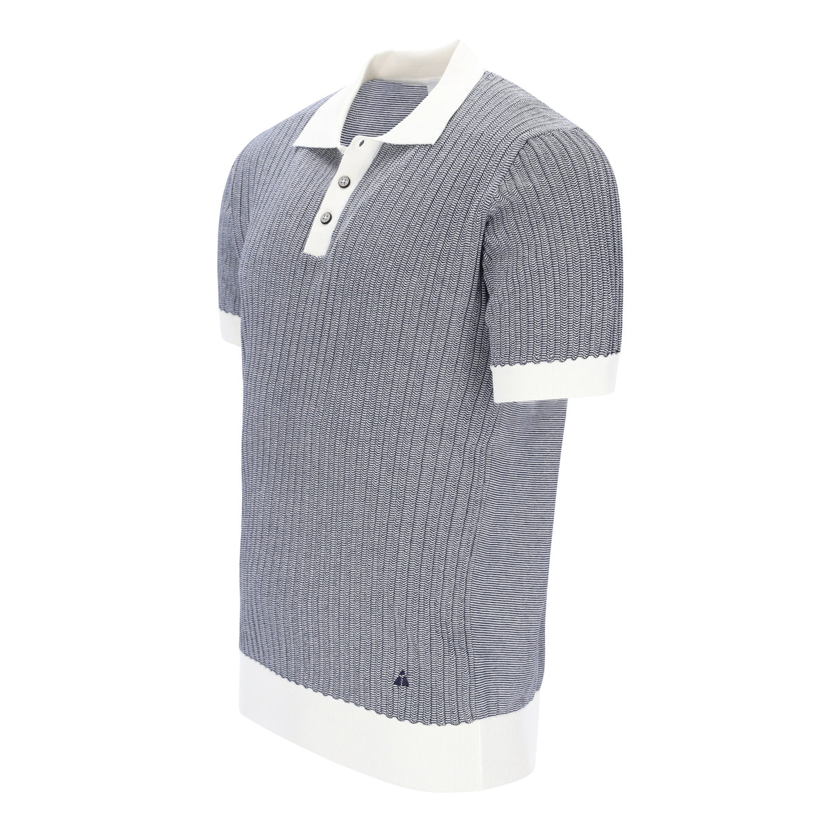 Knitted Bicolour Pappardelle Polo Shirt AUSTIN – TOM RIPLEY