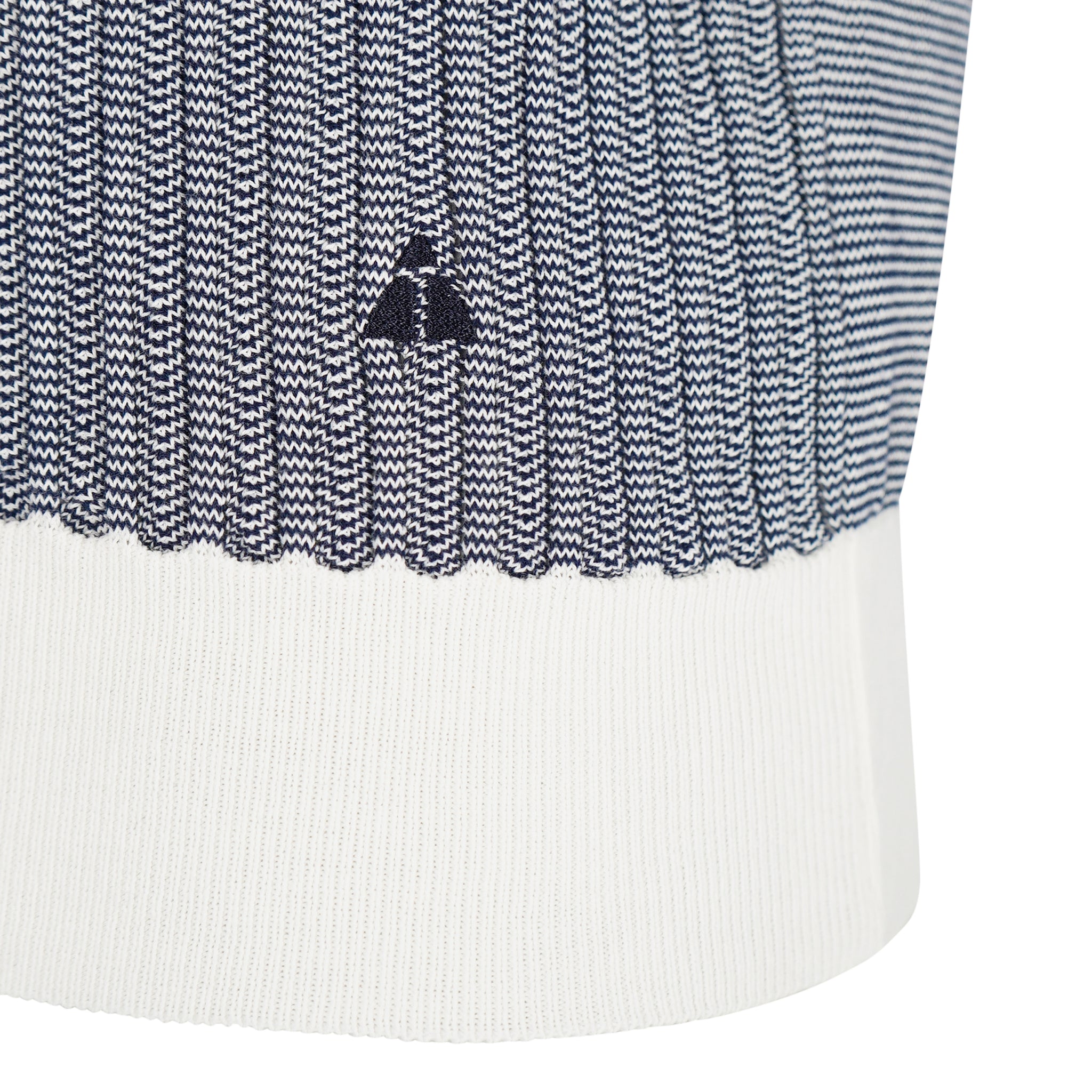 Knitted Bicolour Pappardelle Poloshirt AUSTIN