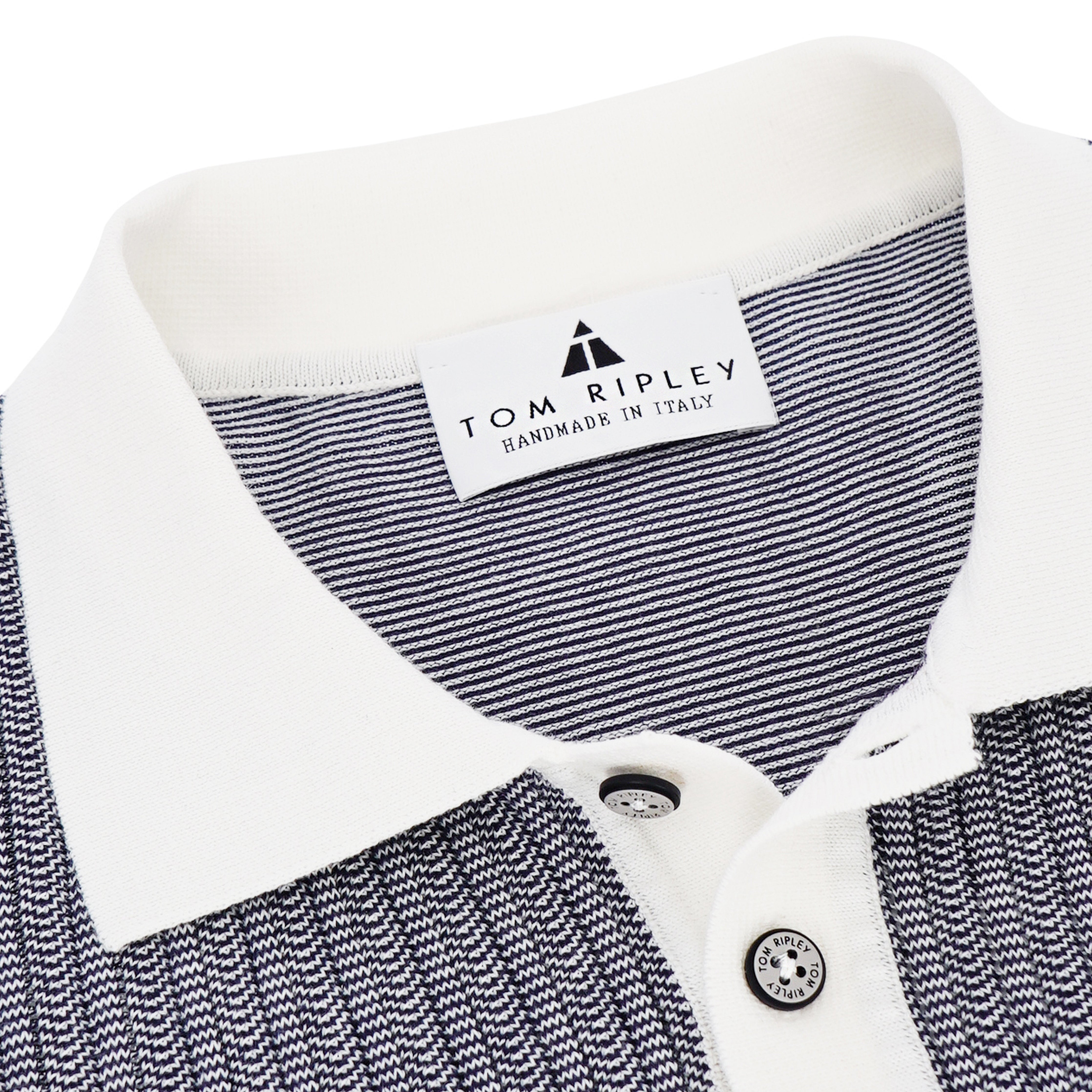 Knitted Bicolour Pappardelle Poloshirt AUSTIN