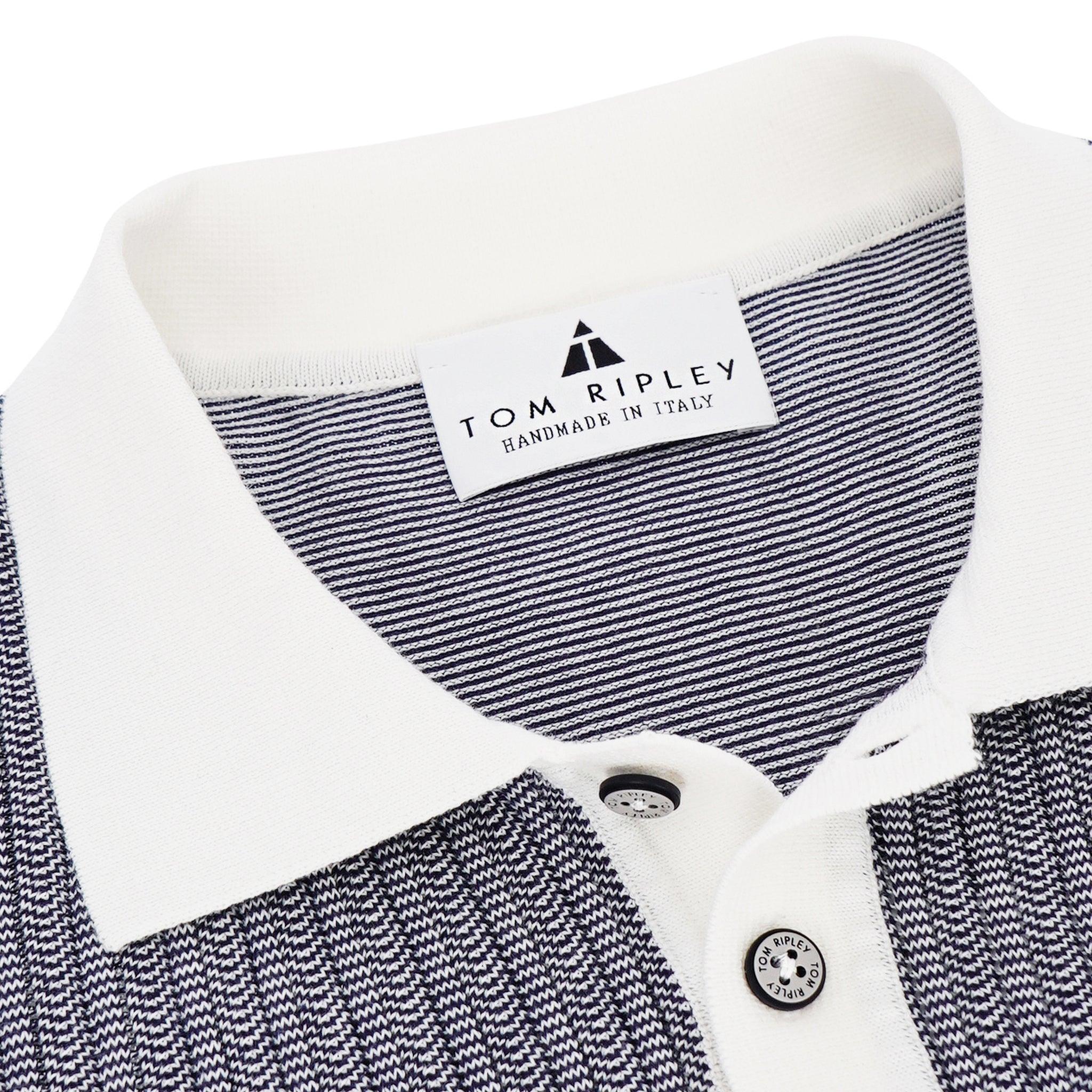 Knitted Bicolour Pappardelle Poloshirt AUSTIN