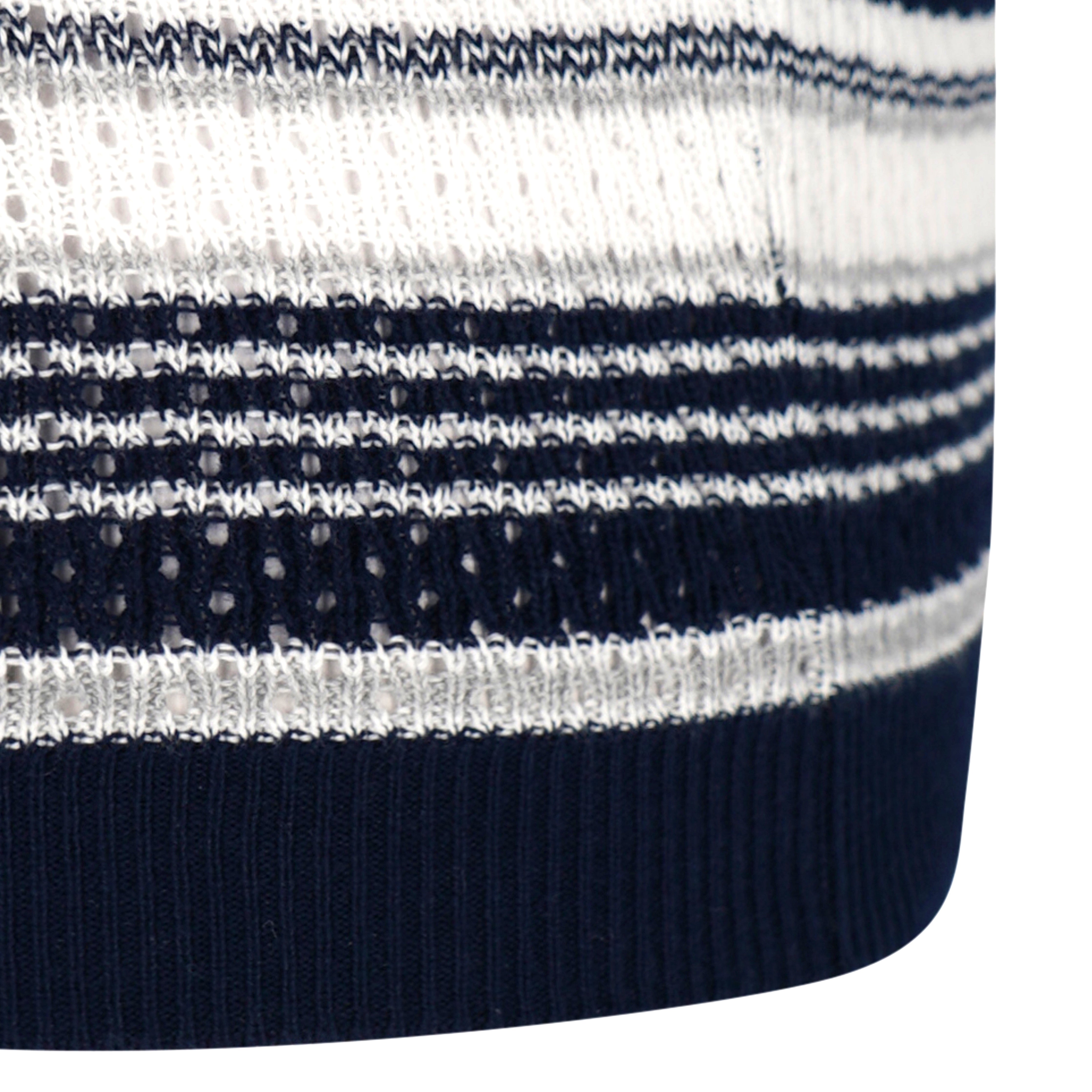 Knitted Vintage-Stripe Ajour Poloshirt CIRO