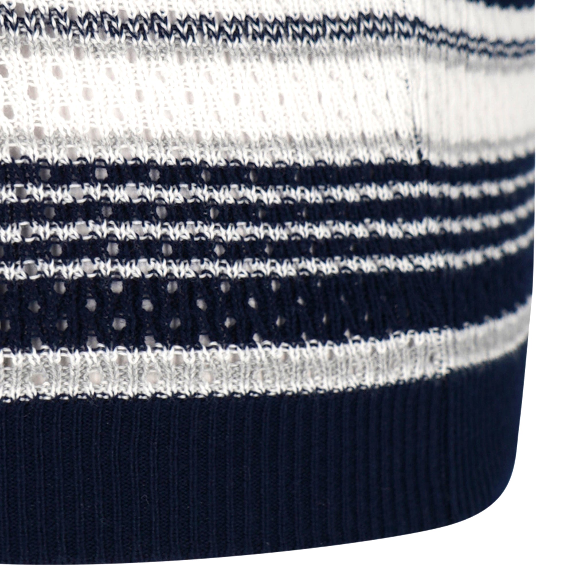 Knitted Vintage-Stripe Ajour Poloshirt CIRO